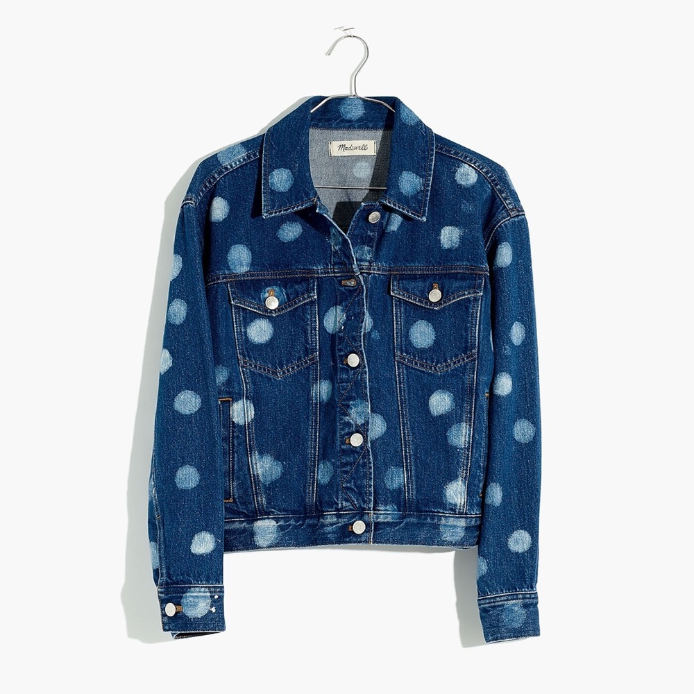 Madewell Boxy-Crop Jean Jacket: Polka Dot Edition